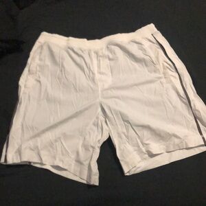 White pacebreaker lined XXL shorts